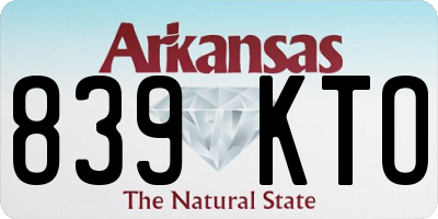 AR license plate 839KTO