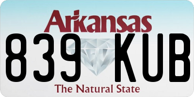 AR license plate 839KUB