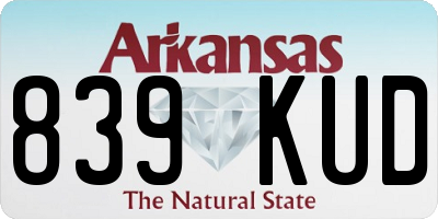 AR license plate 839KUD
