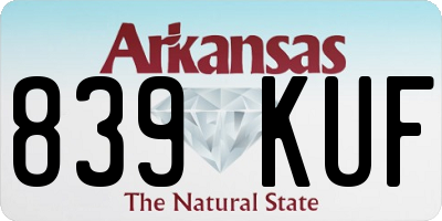 AR license plate 839KUF