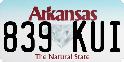 AR license plate 839KUI