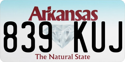 AR license plate 839KUJ