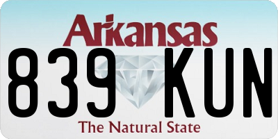 AR license plate 839KUN