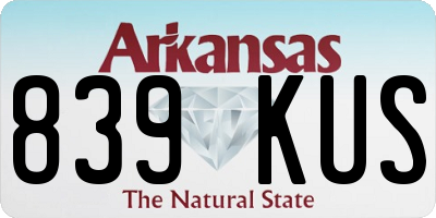 AR license plate 839KUS