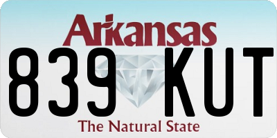 AR license plate 839KUT