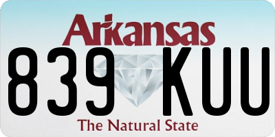 AR license plate 839KUU