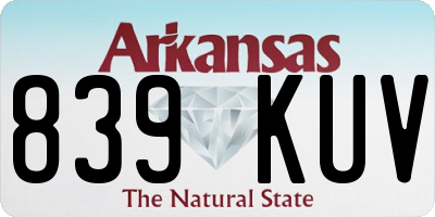 AR license plate 839KUV