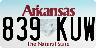 AR license plate 839KUW