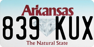 AR license plate 839KUX
