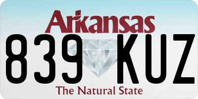 AR license plate 839KUZ