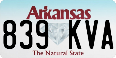 AR license plate 839KVA