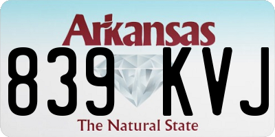 AR license plate 839KVJ