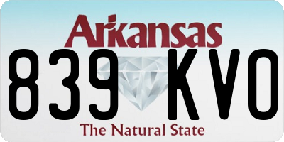 AR license plate 839KVO