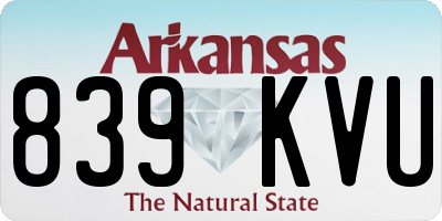AR license plate 839KVU