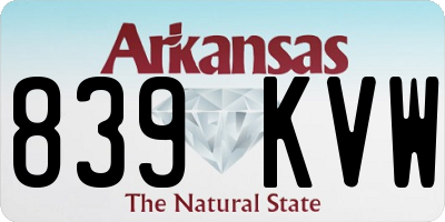 AR license plate 839KVW
