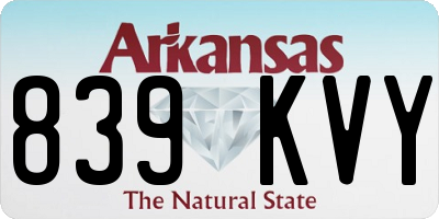 AR license plate 839KVY
