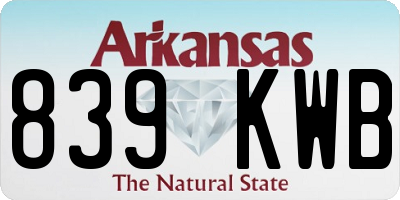 AR license plate 839KWB
