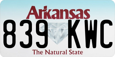 AR license plate 839KWC