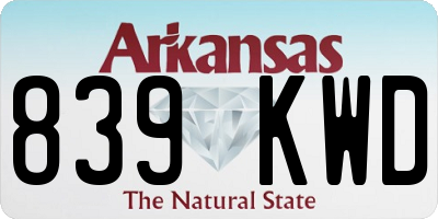 AR license plate 839KWD