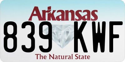 AR license plate 839KWF