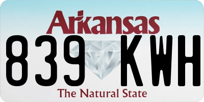 AR license plate 839KWH