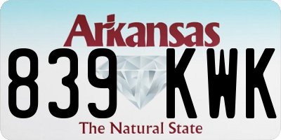 AR license plate 839KWK