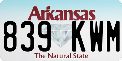 AR license plate 839KWM