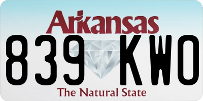 AR license plate 839KWO