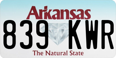 AR license plate 839KWR