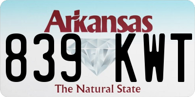 AR license plate 839KWT