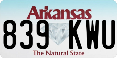 AR license plate 839KWU