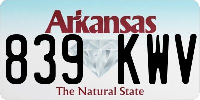 AR license plate 839KWV