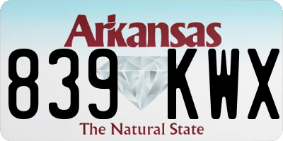 AR license plate 839KWX