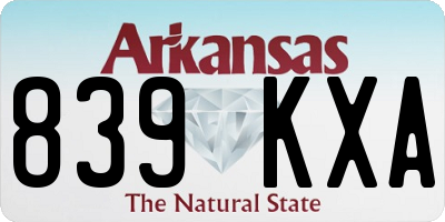AR license plate 839KXA