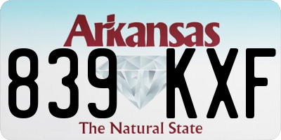 AR license plate 839KXF
