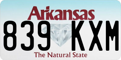 AR license plate 839KXM