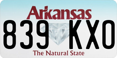 AR license plate 839KXO