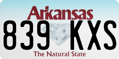 AR license plate 839KXS