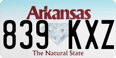 AR license plate 839KXZ