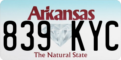 AR license plate 839KYC