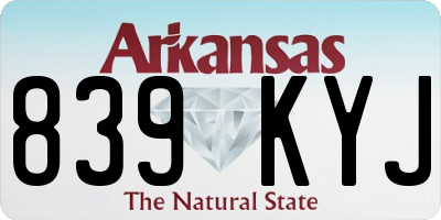 AR license plate 839KYJ