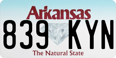 AR license plate 839KYN
