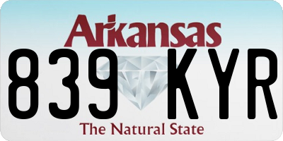 AR license plate 839KYR