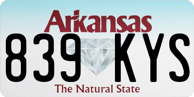 AR license plate 839KYS