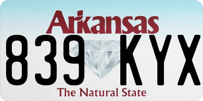 AR license plate 839KYX