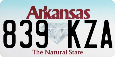 AR license plate 839KZA