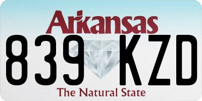 AR license plate 839KZD