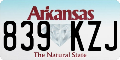 AR license plate 839KZJ