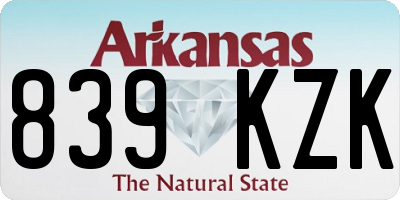 AR license plate 839KZK