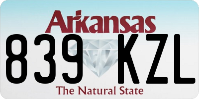 AR license plate 839KZL
